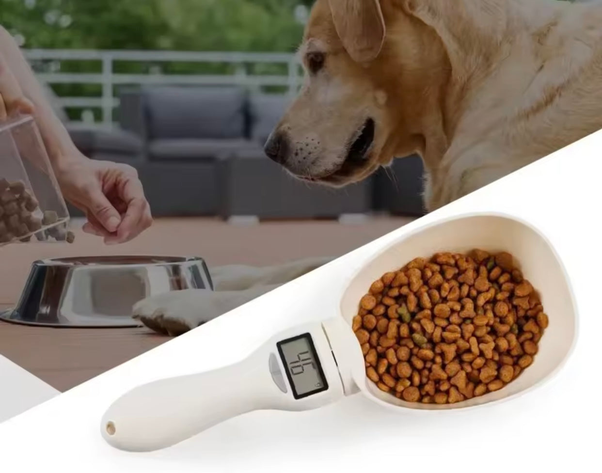 Digitale voedingsweegschaal voor huisdieren – Maatlepel met LCD display voor hond & kat