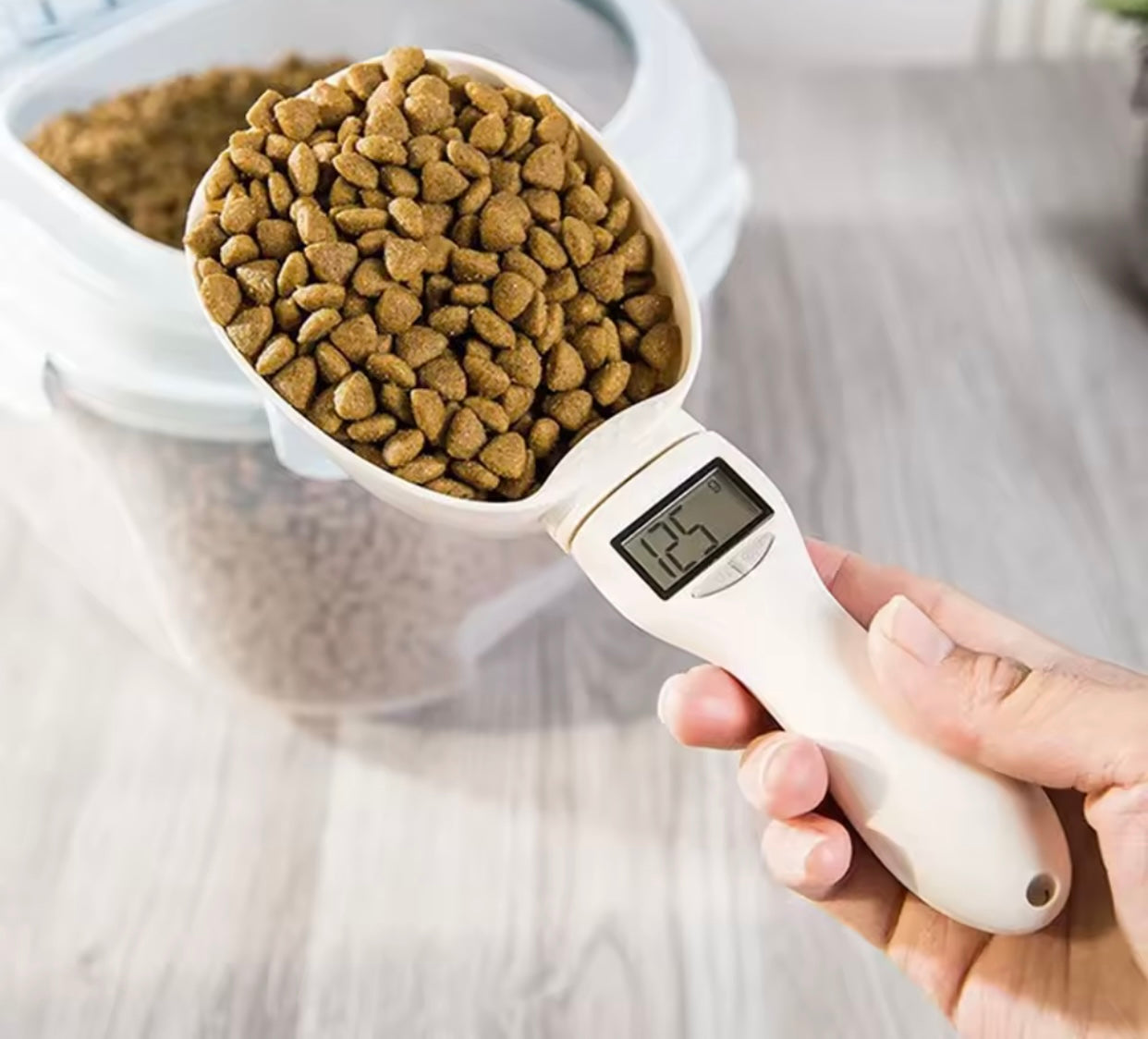 Digitale voedingsweegschaal voor huisdieren – Maatlepel met LCD display voor hond & kat