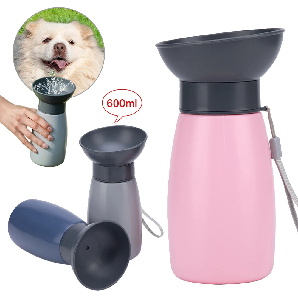 Pockoo WoofBottle™ – Draagbare waterfles voor honden (600ml) | Ideaal voor wandelen & reizen