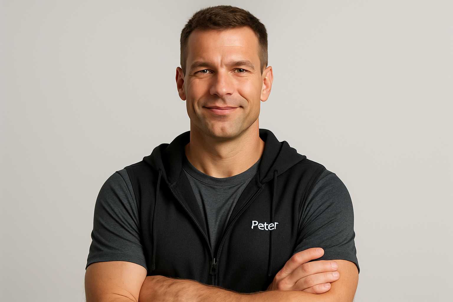 Foto van Peter - sportieve man van rond de 40 met kort bruin haar
