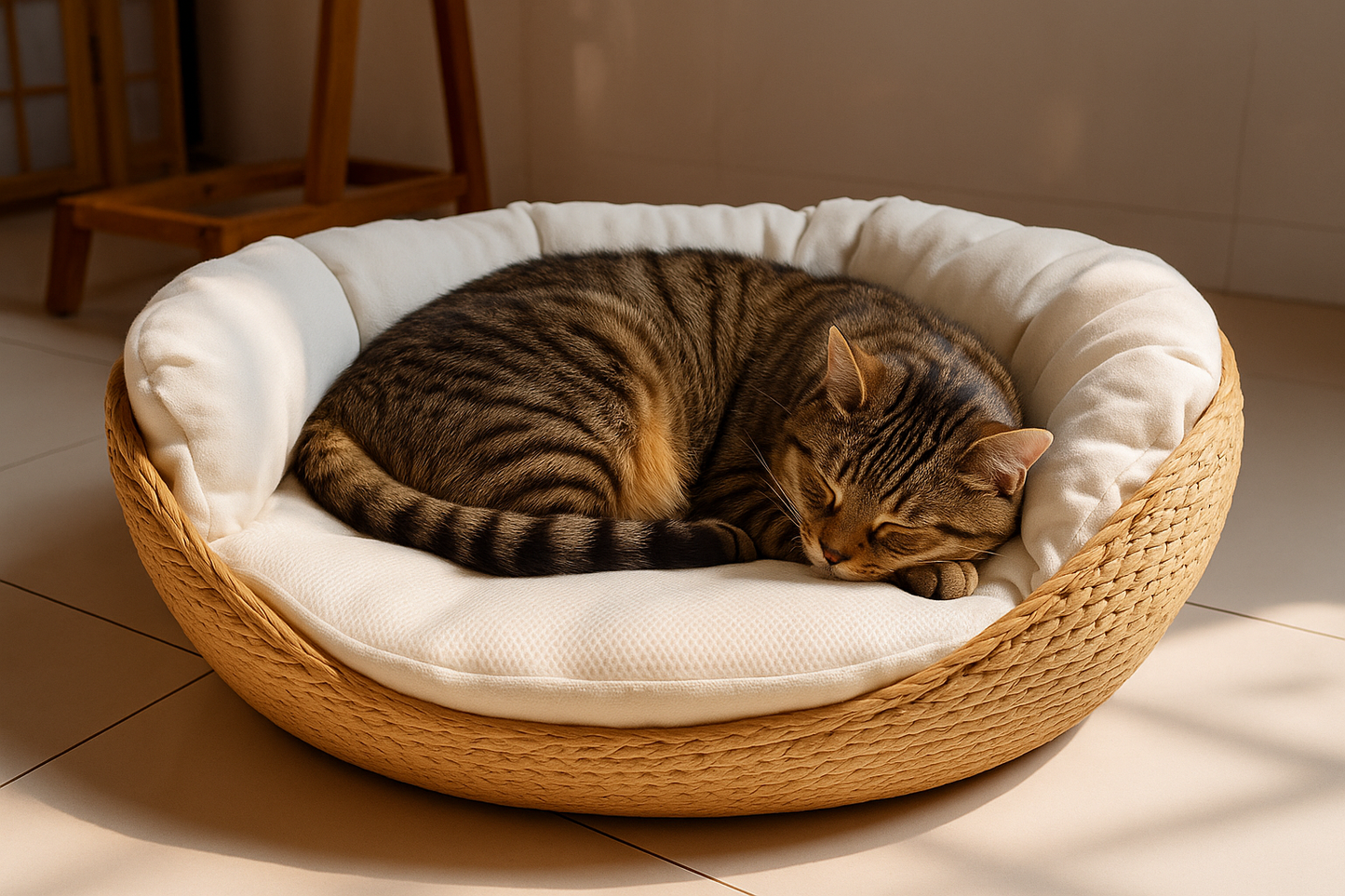 Kat in realistische mand - nieuwe versie