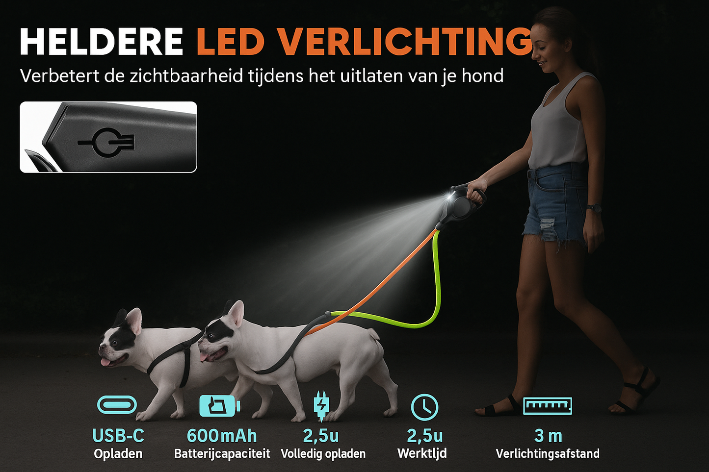 LED verlichting in gebruik