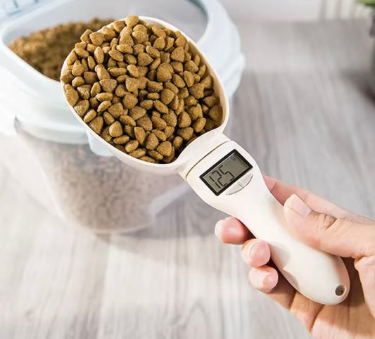 Digitale voedingsweegschaal voor huisdieren – Maatlepel met LCD display voor hond & kat