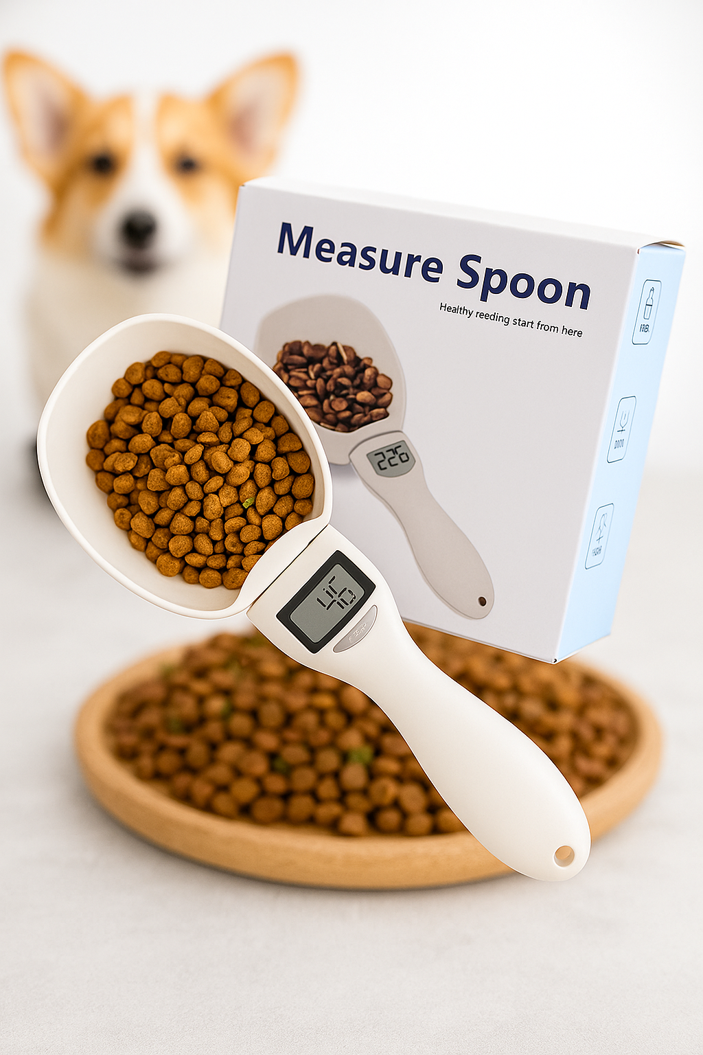 Digitale voedingsweegschaal voor huisdieren – Maatlepel met LCD display voor hond & kat