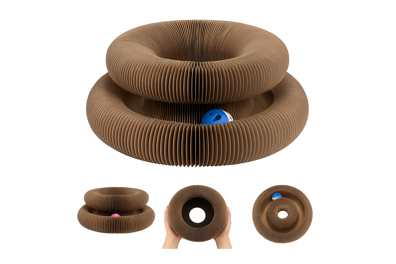 Generated spiral cat toy with white background