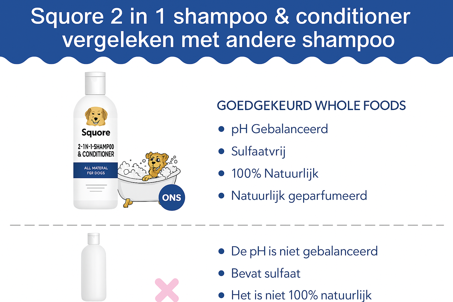 Squore 2-in-1 shampoo & conditioner - vergelijking