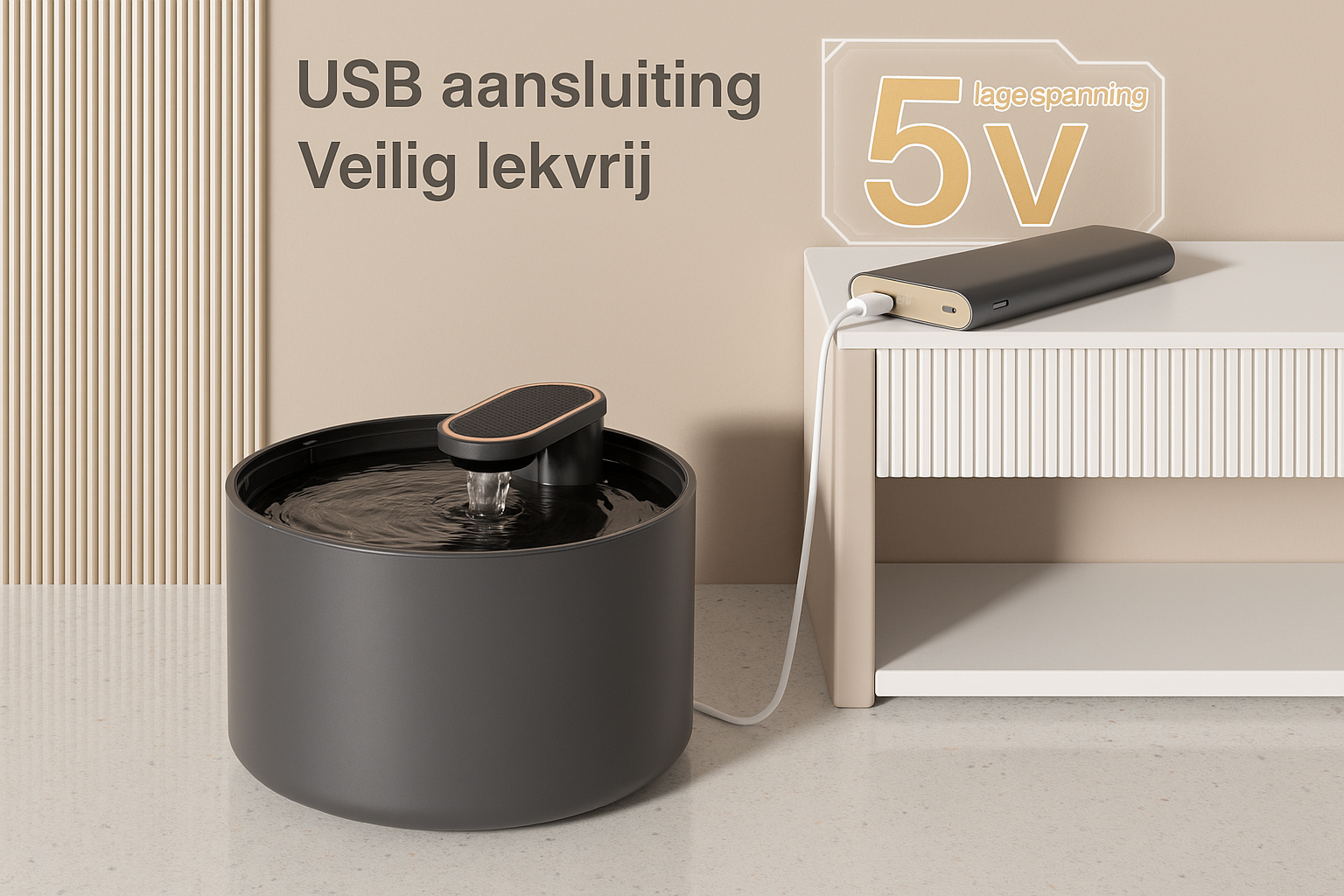 USB aansluiting en veilig lekvrij